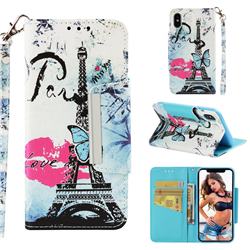Lip Tower Big Metal Buckle PU Leather Wallet Phone Case for iPhone XS Max (6.5 inch)