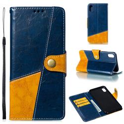 Retro Magnetic Stitching Wallet Flip Cover for iPhone XS Max (6.5 inch) - Blue