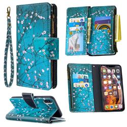 Blue Plum Binfen Color BF03 Retro Zipper Leather Wallet Phone Case for iPhone XS Max (6.5 inch)