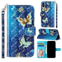 Rankine Butterfly 3D Leather Phone Holster Wallet Case for iPhone XS Max (6.5 inch)