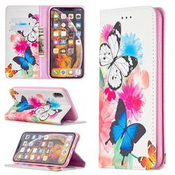 Flying Butterflies Slim Magnetic Attraction Wallet Flip Cover for iPhone XS Max (6.5 inch)