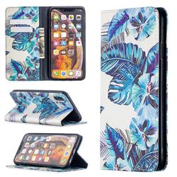Blue Leaf Slim Magnetic Attraction Wallet Flip Cover for iPhone XS Max (6.5 inch)