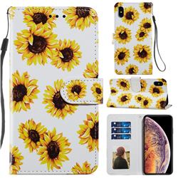 Sunflower Smooth Leather Phone Wallet Case for iPhone XS Max (6.5 inch)