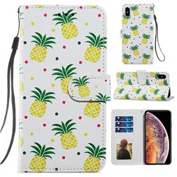 Pineapple Smooth Leather Phone Wallet Case for iPhone XS Max (6.5 inch)