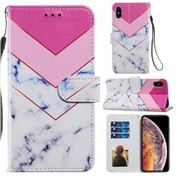 Smoke Marble Smooth Leather Phone Wallet Case for iPhone XS Max (6.5 inch)