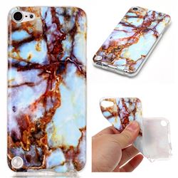 Blue Gold Soft TPU Marble Pattern Case for iPod Touch 5 6