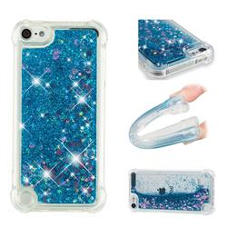 Dynamic Liquid Glitter Sand Quicksand TPU Case for iPod Touch 5 6 - Blue Love Heart