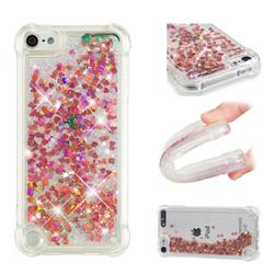 Dynamic Liquid Glitter Sand Quicksand TPU Case for iPod Touch 5 6 - Rose Gold Love Heart