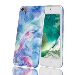 Blue Starry Sky Marble Clear Bumper Glossy Rubber Silicone Phone Case for iPod Touch 5 6