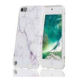 White Smooth Marble Clear Bumper Glossy Rubber Silicone Phone Case for iPod Touch 5 6