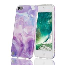 Dream Purple Marble Clear Bumper Glossy Rubber Silicone Phone Case for iPod Touch 5 6