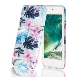 Flowers and Leaves Shell Pattern Clear Bumper Glossy Rubber Silicone Phone Case for iPod Touch 5 6