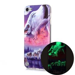 Wolf Howling Noctilucent Soft TPU Back Cover for iPod Touch 5 6