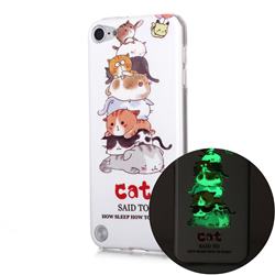 Cute Cat Noctilucent Soft TPU Back Cover for iPod Touch 5 6