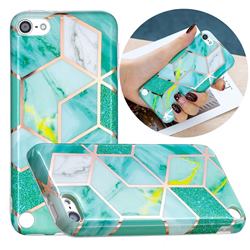 Green Glitter Painted Marble Electroplating Protective Case for iPod Touch 5 6