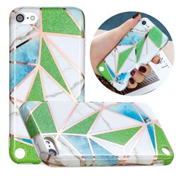 Green Triangle Painted Marble Electroplating Protective Case for iPod Touch 5 6