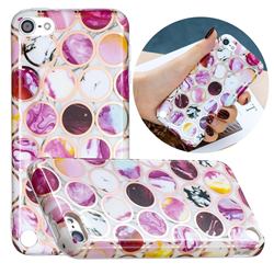 Round Puzzle Painted Marble Electroplating Protective Case for iPod Touch 5 6