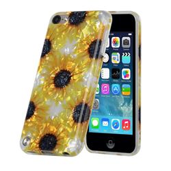 Yellow Sunflowers Shell Pattern Glossy Rubber Silicone Protective Case Cover for iPod Touch 5 6