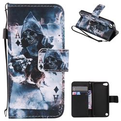 Skull Magician PU Leather Wallet Case for iPod Touch 5 6
