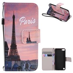 Paris Eiffel Tower PU Leather Wallet Case for iPod Touch 5 6
