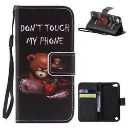 Angry Bear PU Leather Wallet Case for iPod Touch 5 6