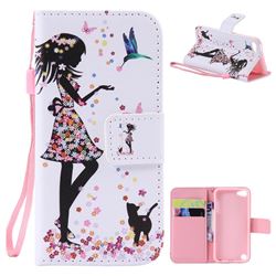Petals and Cats PU Leather Wallet Case for iPod Touch 5 6