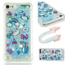Fashion Unicorn Dynamic Liquid Glitter Sand Quicksand Star TPU Case for iPod Touch 7 (7th Generation, 2019)