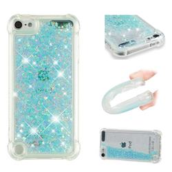 Dynamic Liquid Glitter Sand Quicksand TPU Case for iPod Touch 7 (7th Generation, 2019) - Silver Blue Star